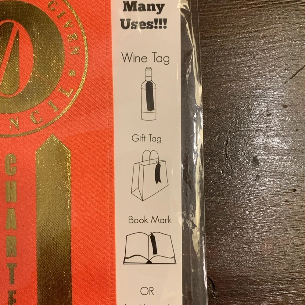 🌟 Zero Fucks Given Council Charter Member Ribbon Orange New in Package! 🌟